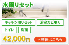 水周りセット（キッチン周りセット・浴室カビ取り・トイレ・洗面）42,000円　詳細はこちら&quot;